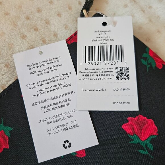 Kate Spade Chelsea Rose Print Wristlet Pouch - Picture 7 of 12